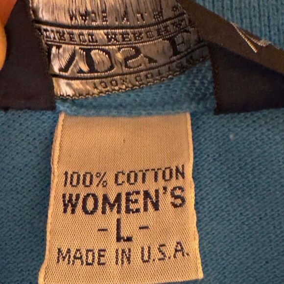 Vintage Lands’ End Sleeveless Blue Cotton Polo Tank L - Picture 3 of 4